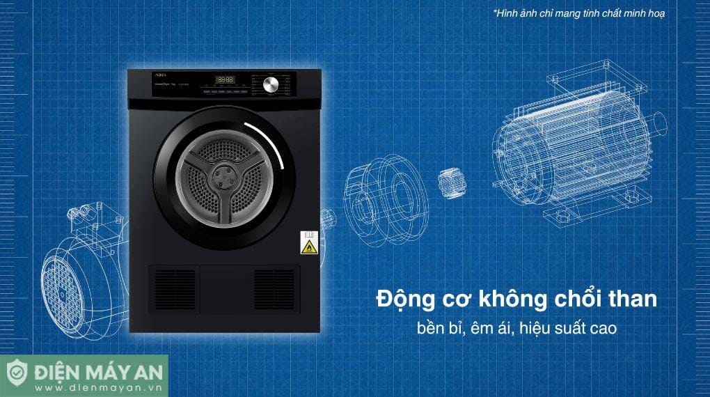 Máy sấy thông hơi Aqua 9 kg AQH-V901K PS
